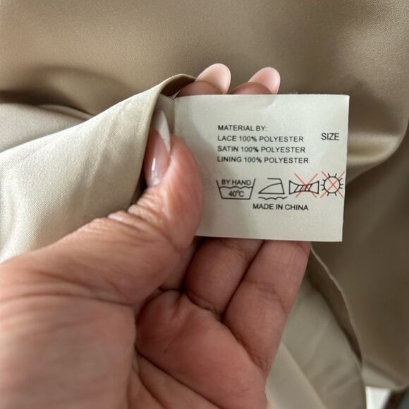 Impression Bridal Elegant Lace and Satin Dress Gold/Black Size 12 - Picture 8 of 10